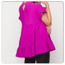 Load image into Gallery viewer, Magenta Love Baby Doll Top
